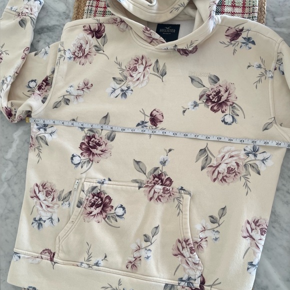 Hollister hoodie sweatshirt floral cream - Picture 11 of 12